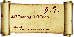 Jánossy Tímea névjegykártya