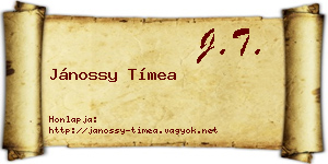 Jánossy Tímea névjegykártya