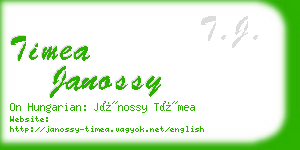 timea janossy business card